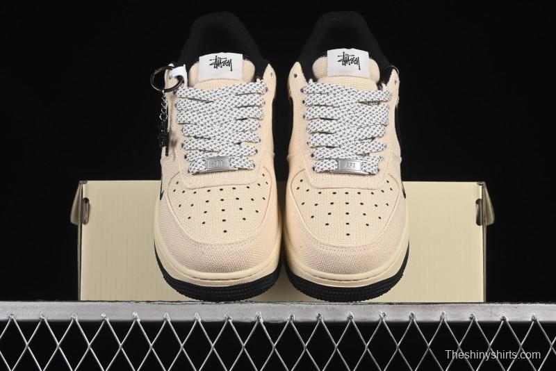 Nike Air Force 1 '07 Low Stussy Collaboration Hemp Low-Top Casual Sneakers - XX3168-153