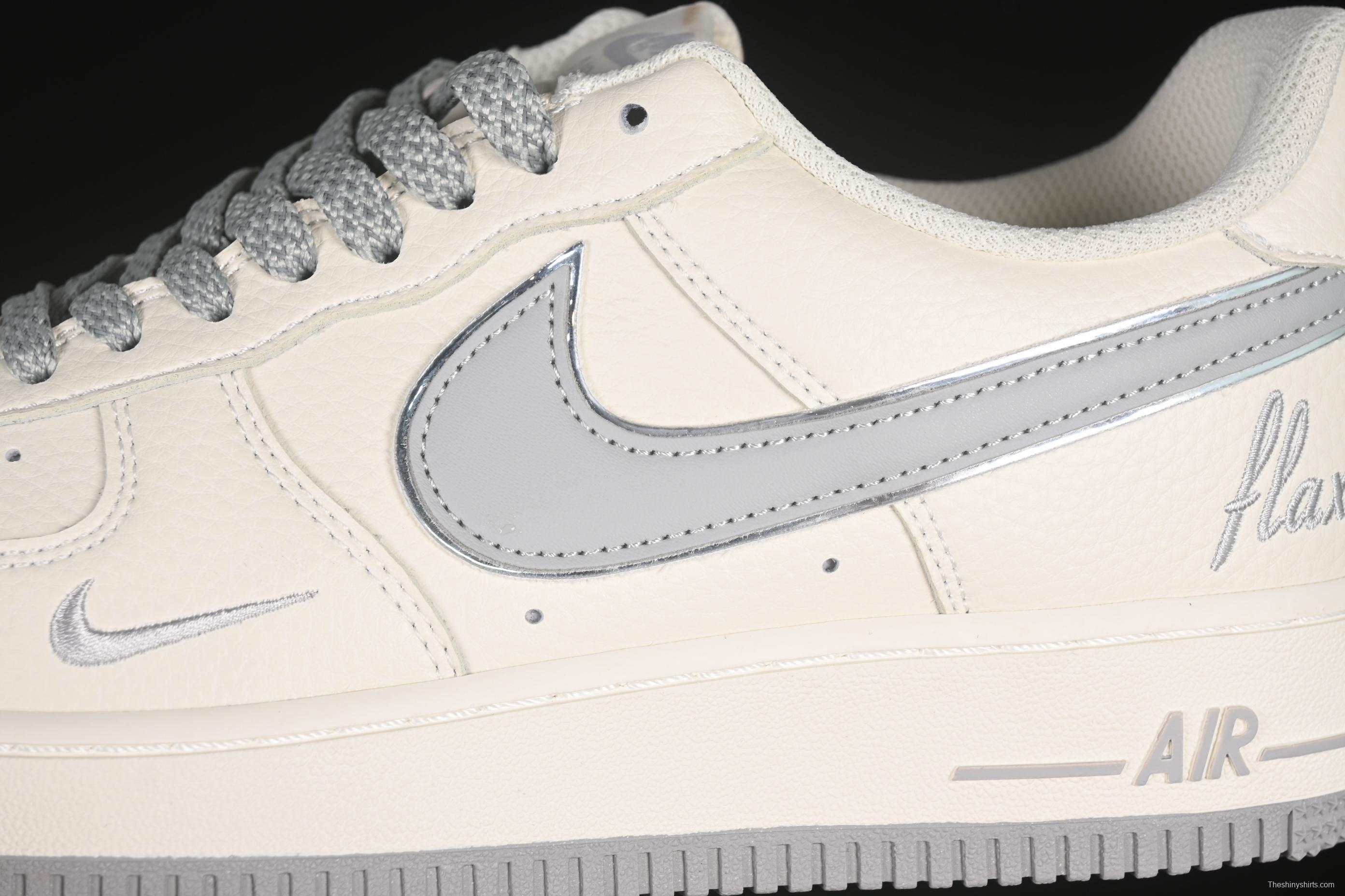 Nike Air Force 1 '07 Low Dream White Grey Swoosh Casual Sneakers - DR2024-106