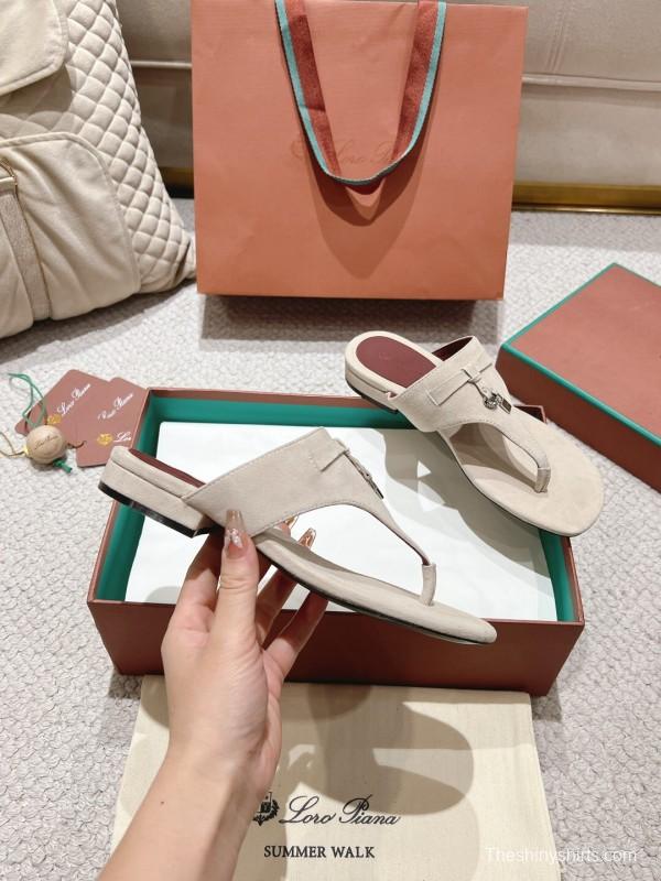 2025 LP Beige Suede Slippers LY00250