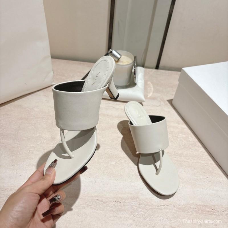 2025 Toteme White Calfskin Slippers