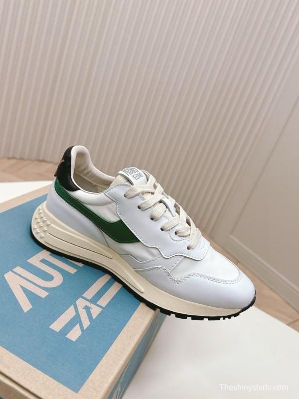 2024 Unisex Autry White Green Black Leather Mesh Sneakers MJ00330