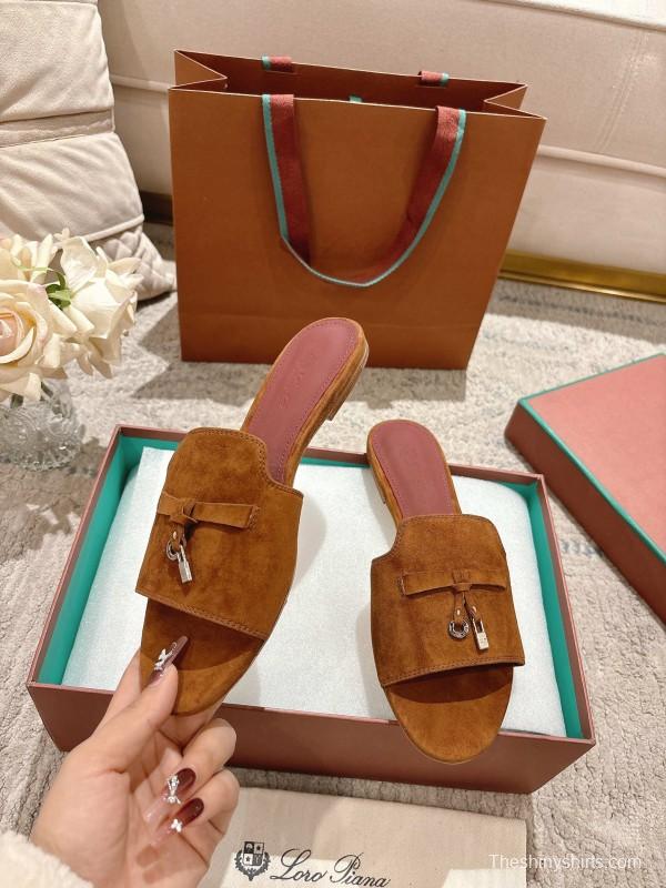 2025 LP Brown Suede Slippers