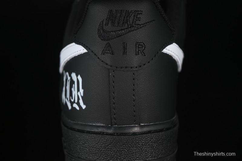 Nike Air Force 1 '07 Low Black Silver Court Low-Top Casual Sneakers - ZH0316-085