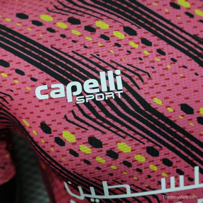 Player Version 25/26 Palestine Pink with Geometric Wave Pattern Jersey