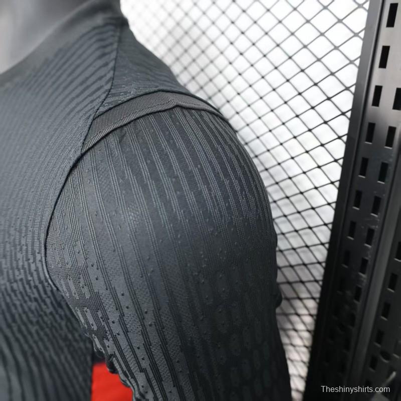 Player Version 2025 England Away Black Long Sleeve Jersey