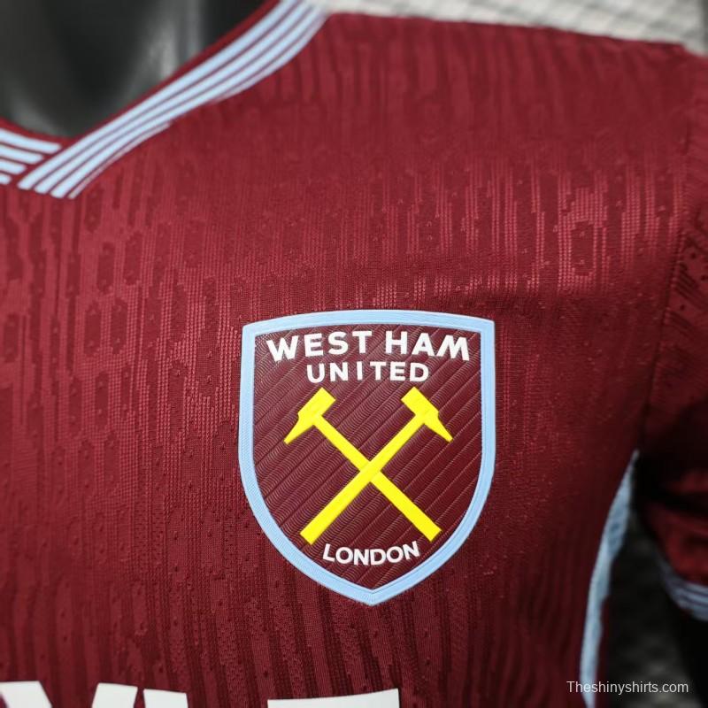 Player Version 25/26 West Ham Home Jersey