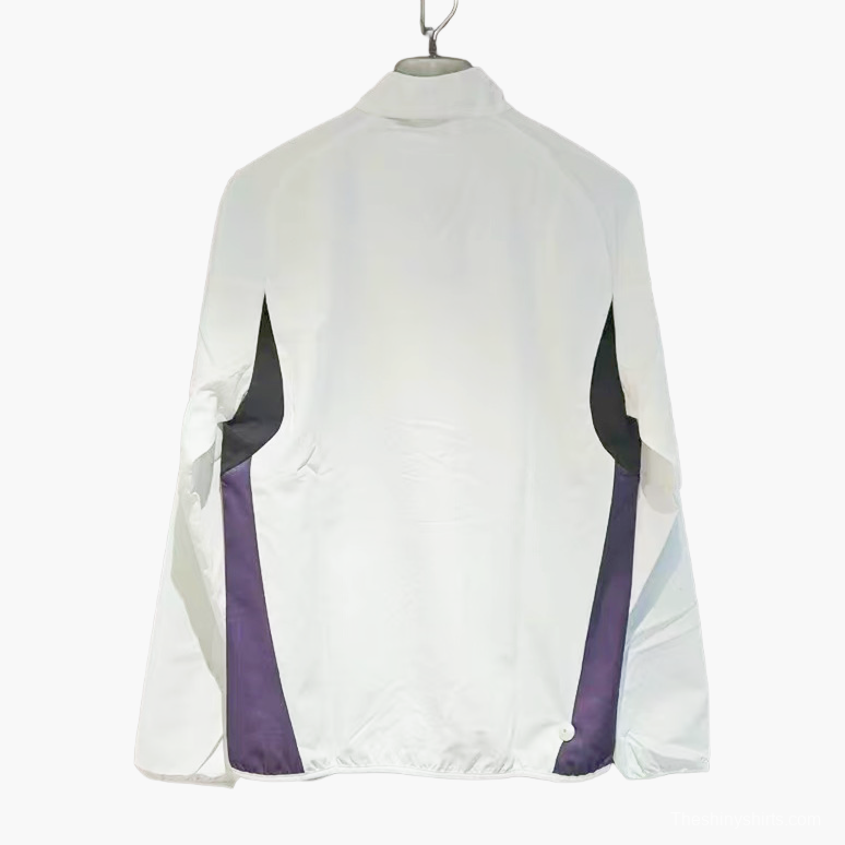 25/26 Arsenal White Full Zipper Windbreaker