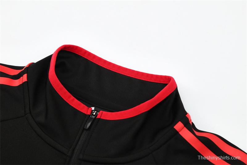 Retro 05/06 AC Milan Black Half Zipper Jacket+Long Pants