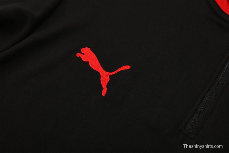 25/26 Portugal Black Half Zipper Jacket+Long Pants