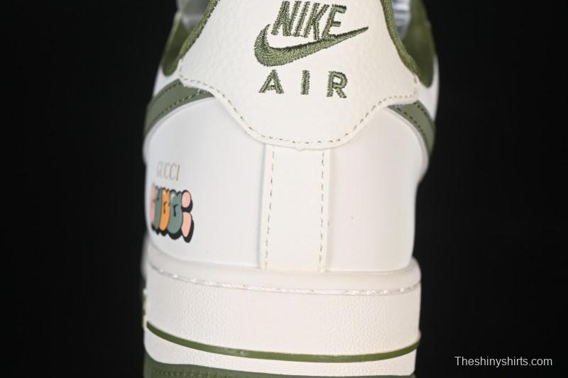 Nike Air Force 1'07 Low Gucci Collaboration Military Green Multi-Color Low-Top Casual Sneakers - XX3168-211