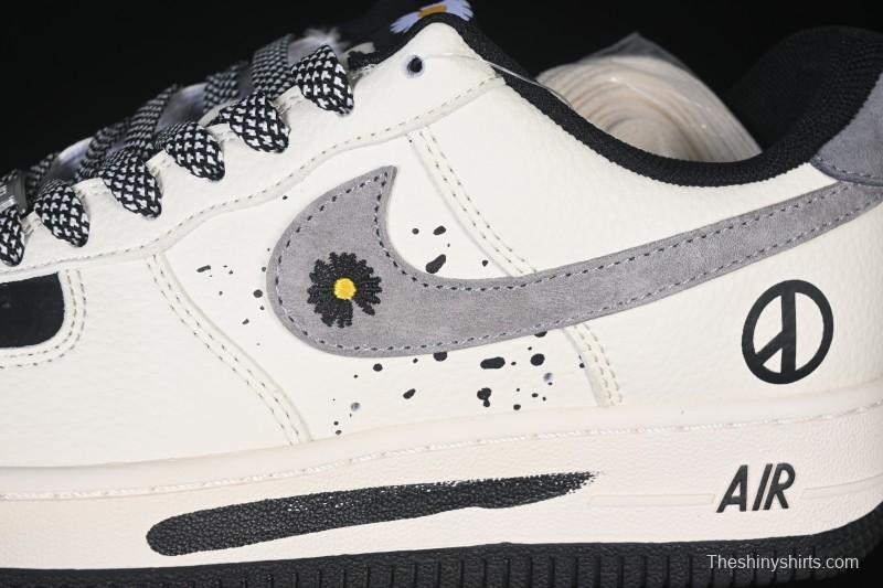 Nike Air Force 1 '07 Low G-Dragon Collaboration Daisy Beige Black Grey Casual Sneakers - QW5606-265