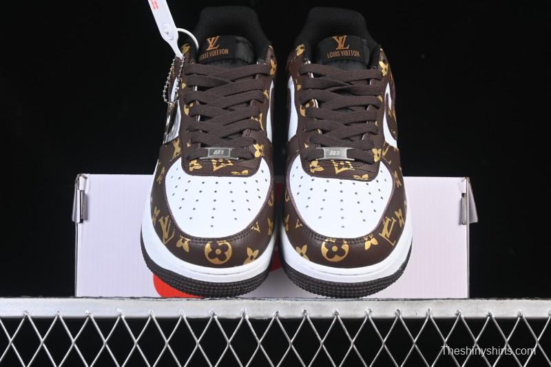 Nike Air Force 1 '07 Low LV Collaboration Classic White Brown Casual Sneakers - CZ3986-004