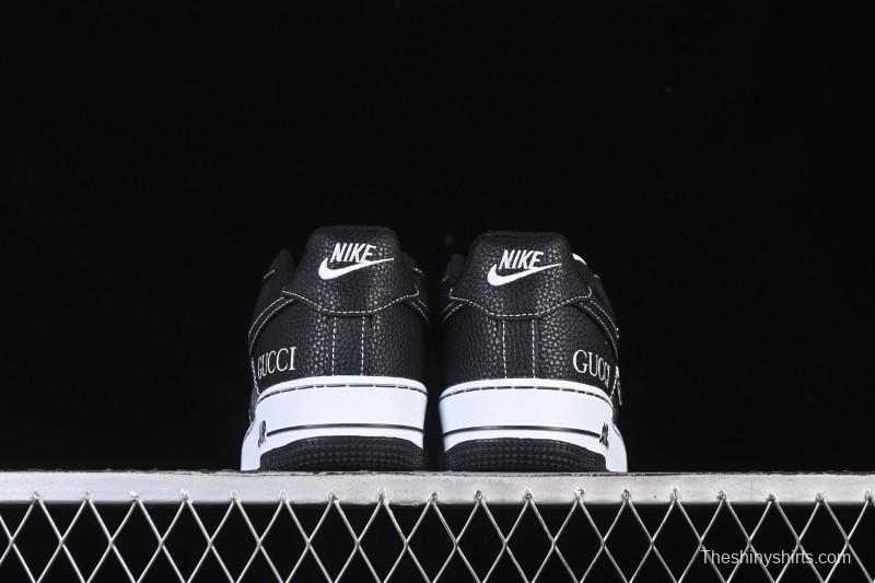 Nike Air Force 1 '07 Low Gucci Collaboration Litchi Grain Print Casual Sneakers - AH8462-002