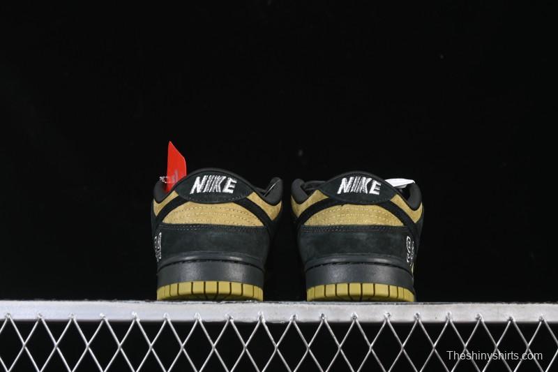 Nike Supreme Dunk SB Dunk Low Brown Yellow Casual Skate Shoes - HQ8487-300