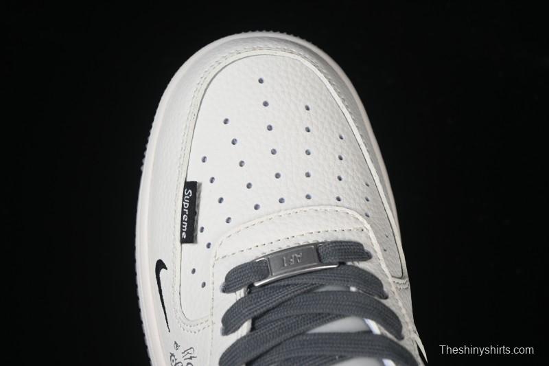 Nike Air Force 1 '07 Low Supreme Graffiti Beige Swoosh Casual Sneakers - QW5606-272