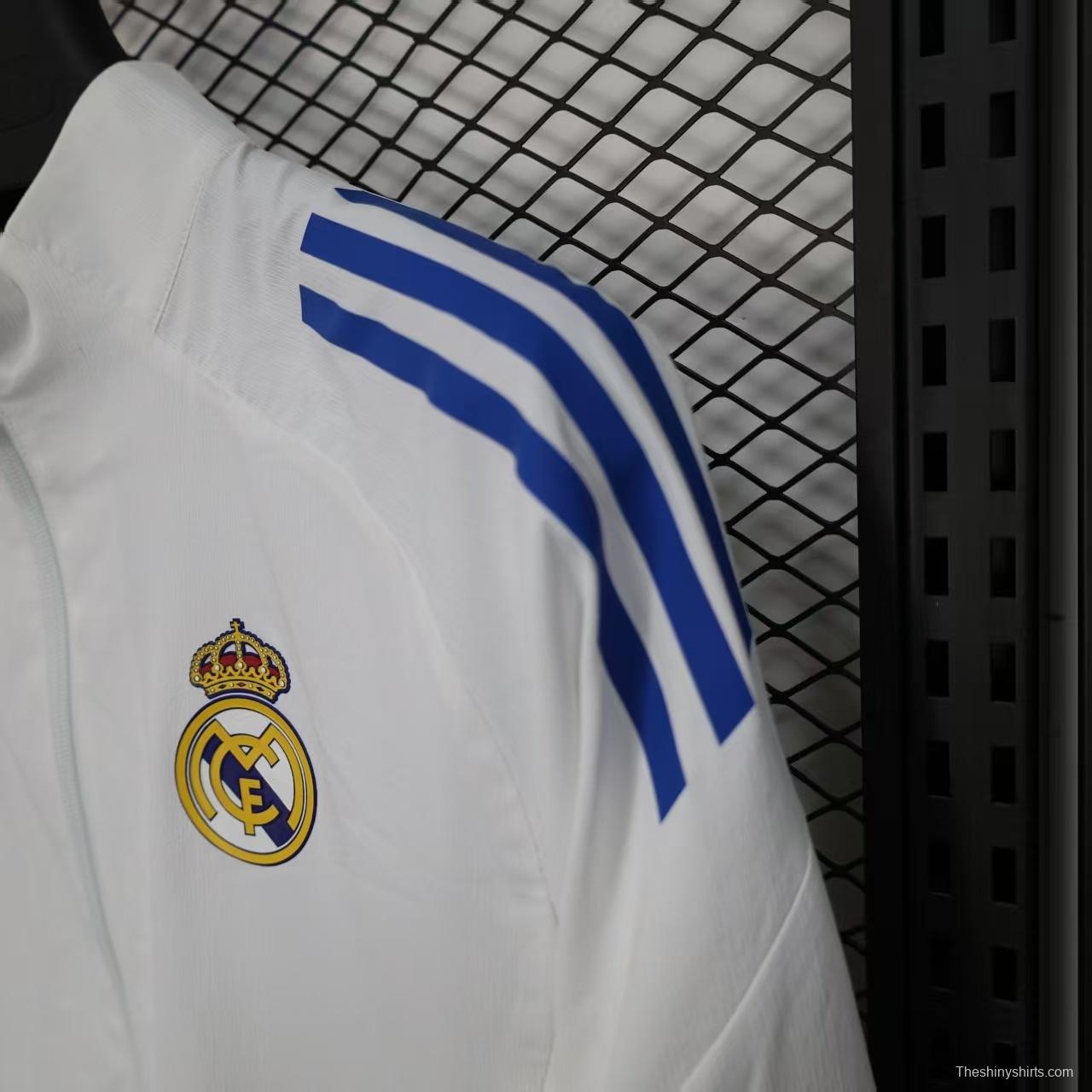 25/26 Real Madrid WHITE Windbreaker (with Inner Lining)