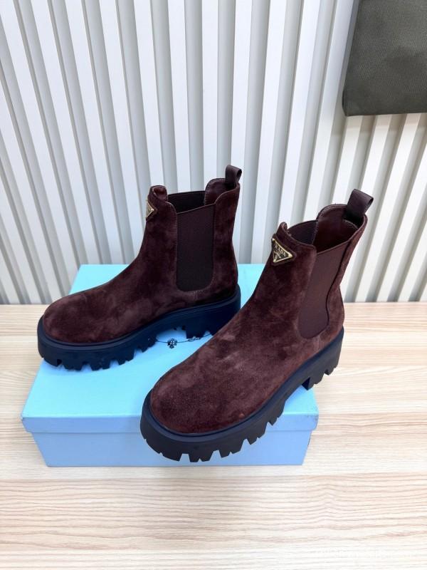 Prada 2025 SS Chunky Platform Ankle Boots - LY0340