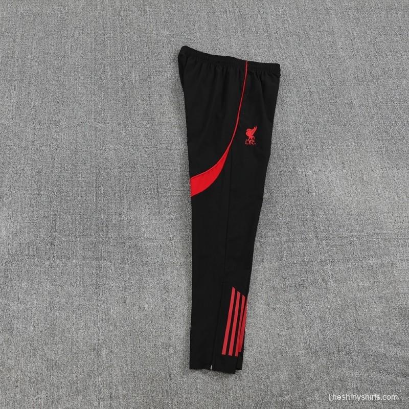 25/26 Liverpool Black S-2XL Half Zipper Jacket+Long Pants