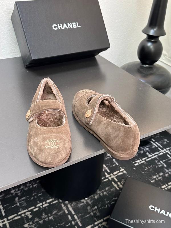 Chanel 2025/SS Autumn Winter New French Mary Jane Shoes Fur Shoes - KFY00300