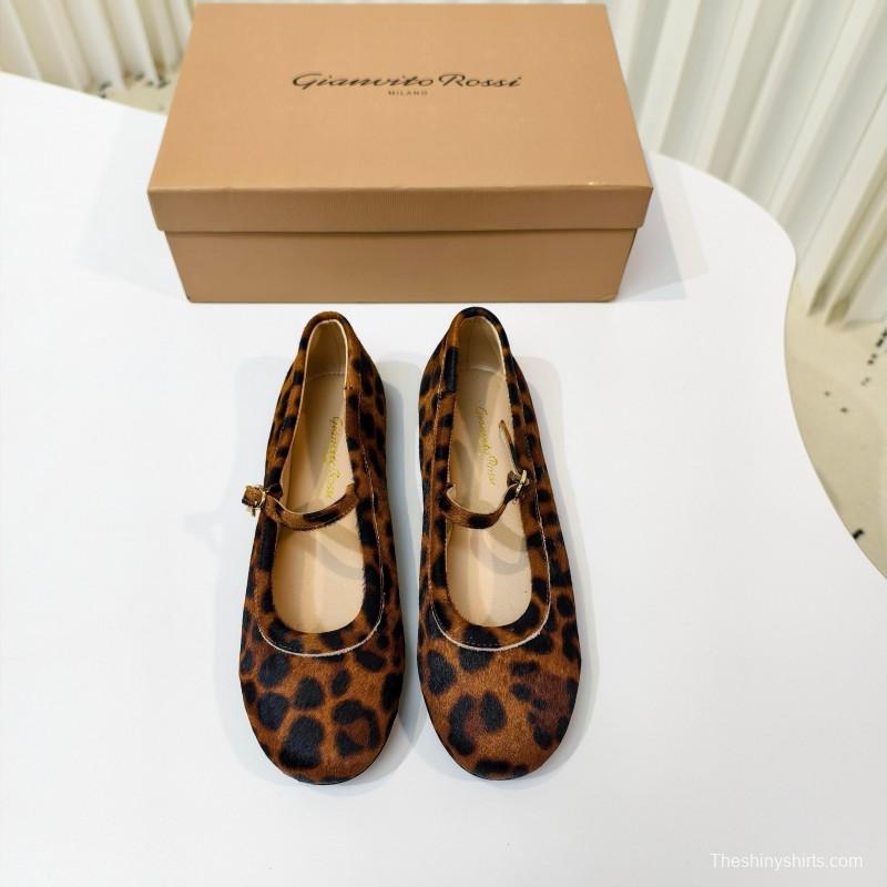 Gianvito Rossi Bohemian Style Flat Ballet Shoes 2025 SS