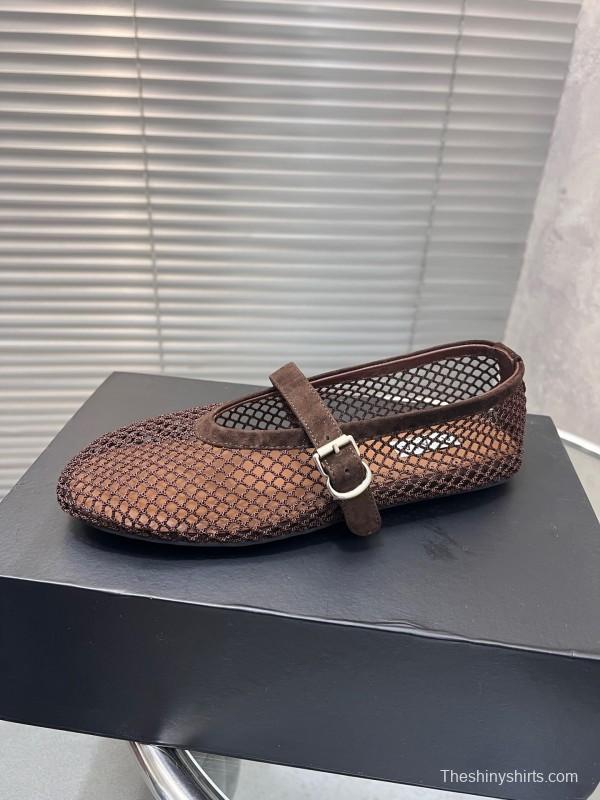 ALAIA 2025/SS New Color Mesh Flat Sandals Single Shoes - KFY00270