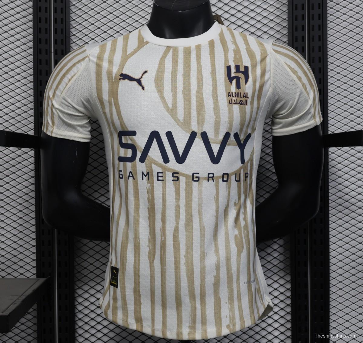 Player Version 25/26 Al Hilal White with Gold Stripes Jersey