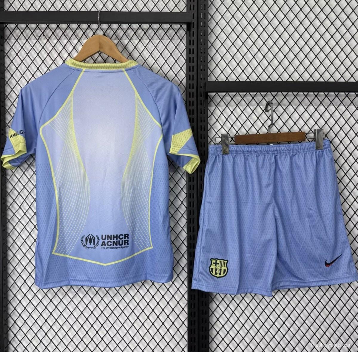 25/26 Kids Barcelona Light Blue with Gradient Pattern Jersey