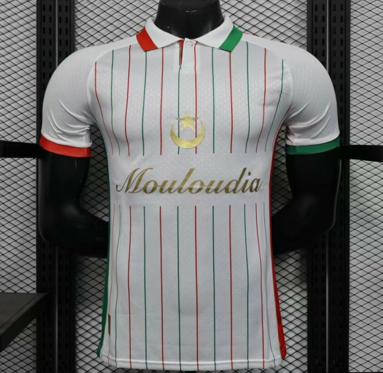Player Version 2025 Palestina White with Red and Green Pinstripe Jersey