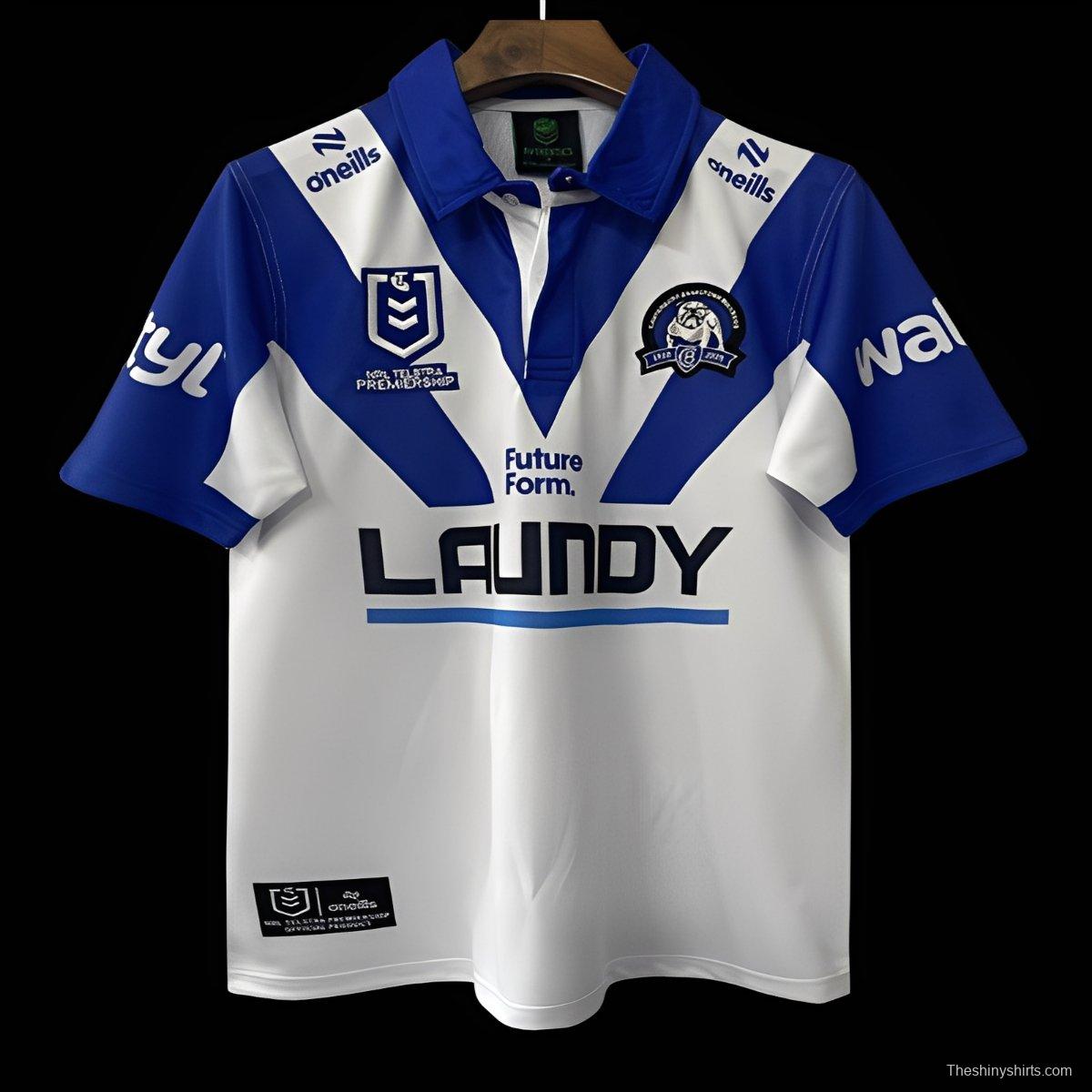 25/26 Canterbury-Bankstown Bulldogs White with Blue V-Pattern Jersey