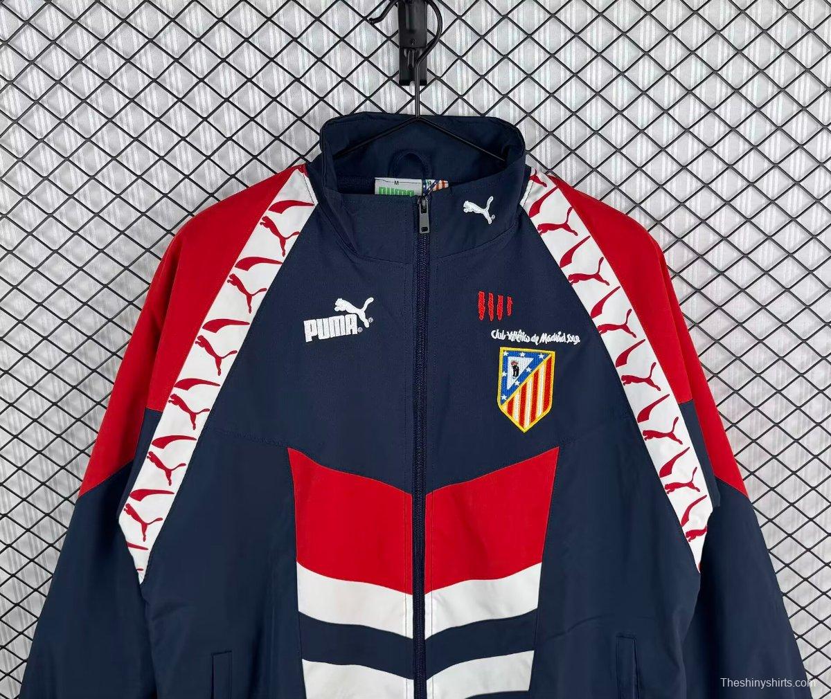 Retro 95/96 Atletio Madrid Navy/Red Windbreaker